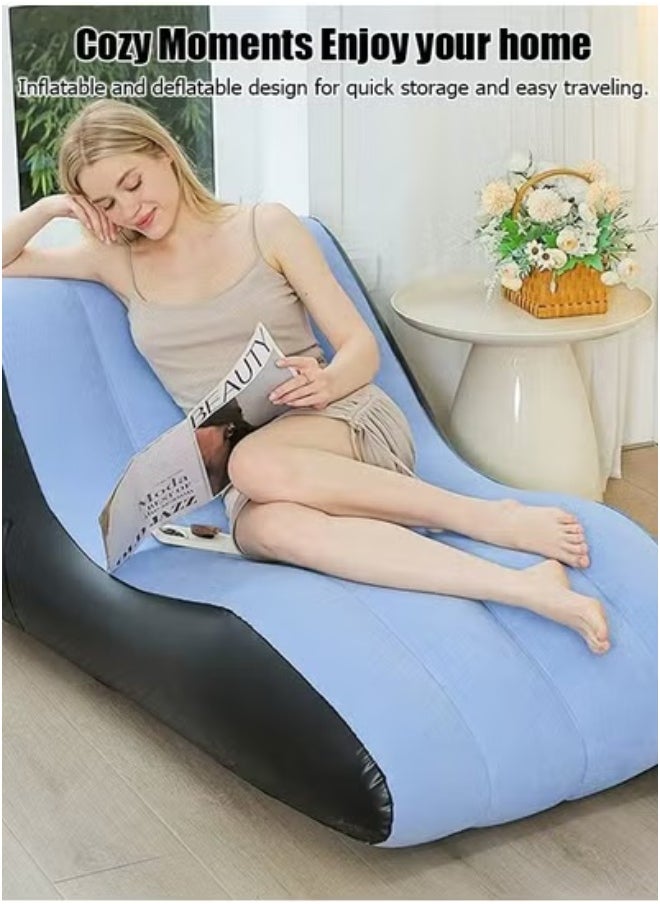 Generic Inflatable sofa chair, thickened lazy sofa, bedroom home-use leisure single-person portable outdoor popular sofa bed, lie down  - Image 1