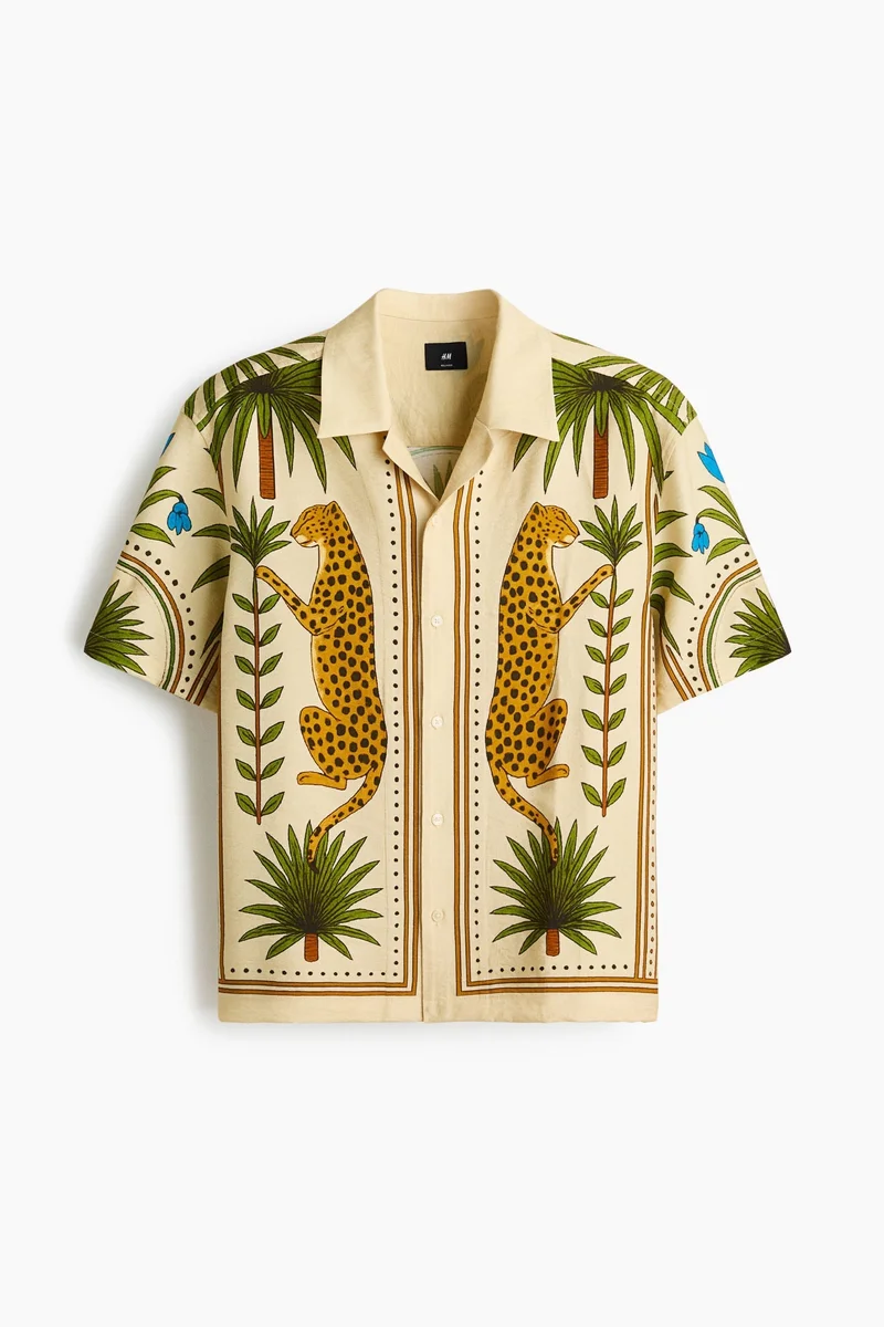 H&M  Relaxed Fit Printed resort shirt for Men | Best Price UAE