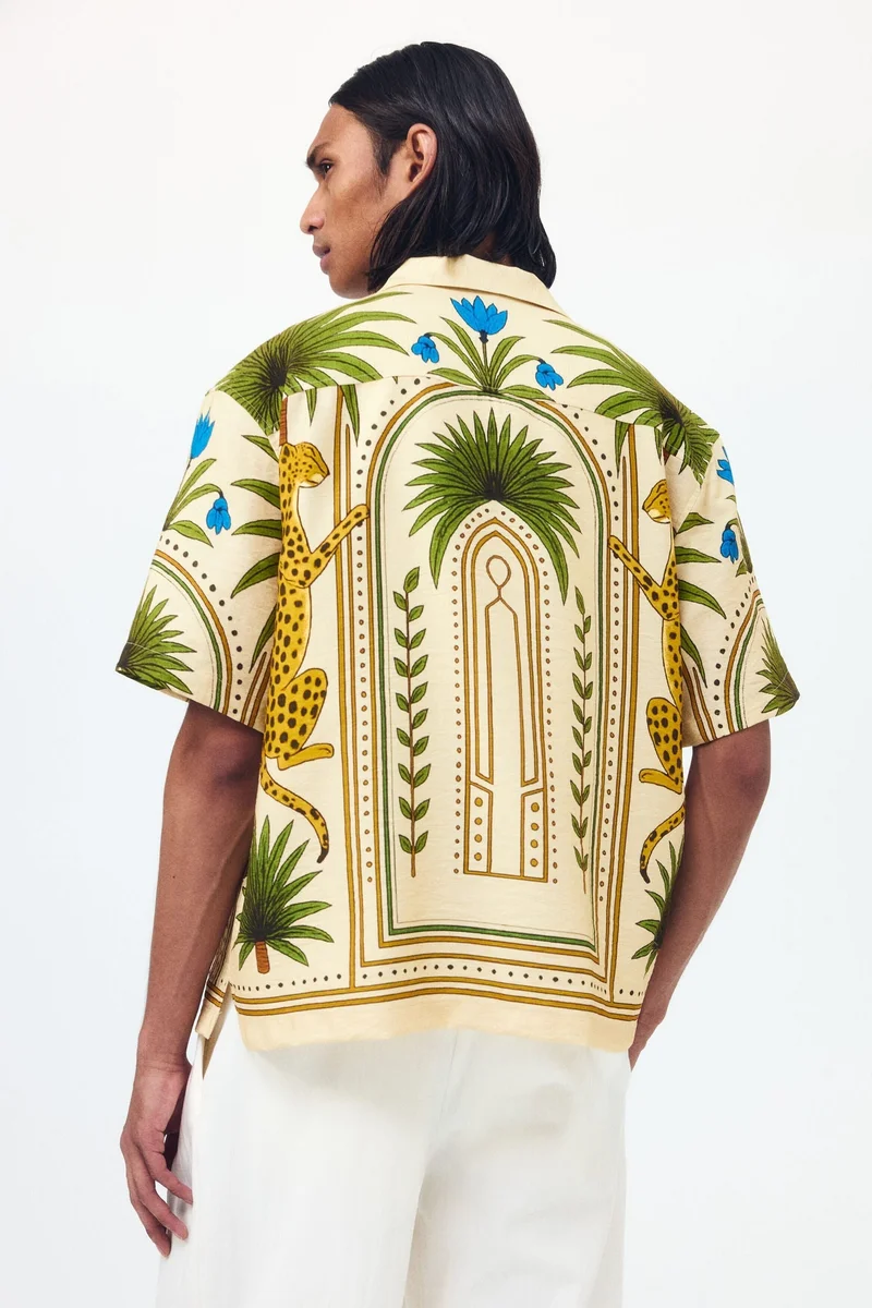 H&M  Relaxed Fit Printed resort shirt for Men | Best Price UAE
