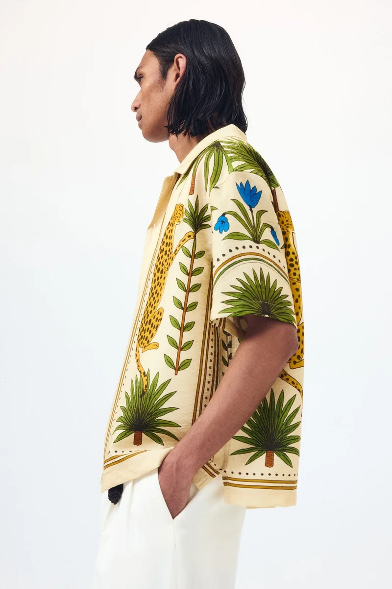 H&M  Relaxed Fit Printed resort shirt for Men | Best Price UAE