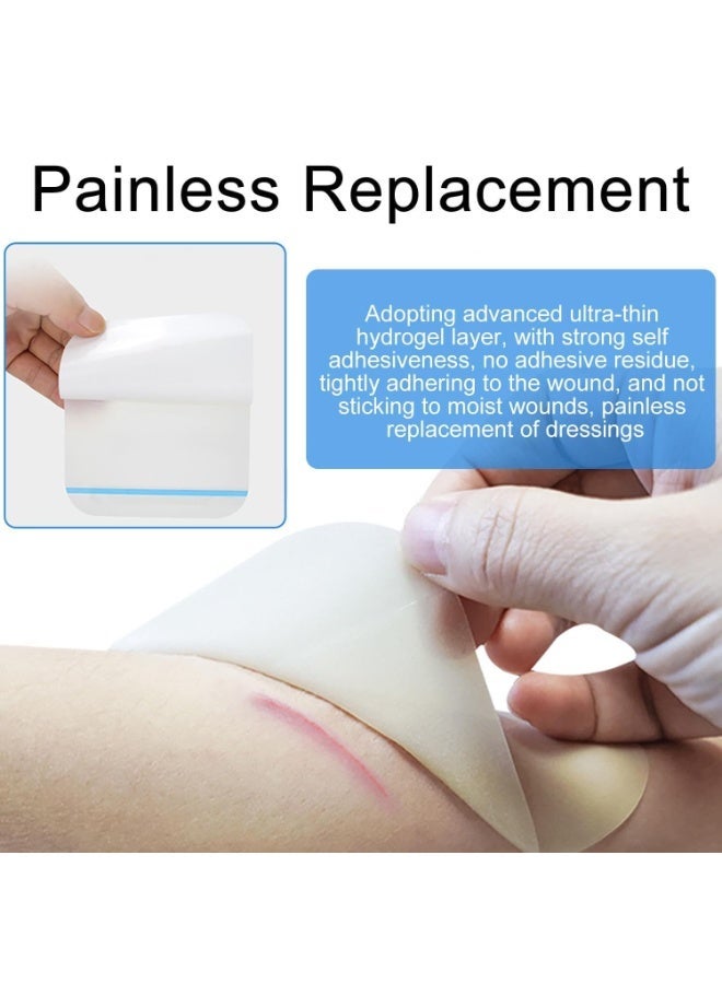 OSHIMA 10PCS Hydrocolloid Wound Dressings, Waterproof Adhesive Bandages Hydrocolloid Band-Aid, Large Waterproof Hydrocolloids Wound Dressing for Wounds Acne Burns and Light Exudate Faster Healing(10x10cm) - Image 3