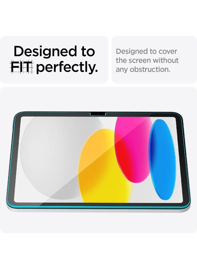 Spigen واقي شاشة زجاجي مقوى Glastr Ez Fit لجهاز iPad الجيل العاشر مقاس 10.9 بوصة (2022) مع مجموعة محاذاة تلقائية - مناسب للجراب - Image 4
