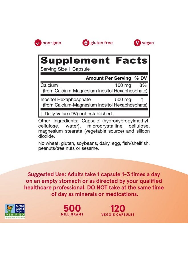 jarrow formulas - Ip6 Inositol Hexaphosphate 500 Mg 120 Veggie Capsules Purified Inositol Hexaphosphate Immune Health Support Supplement Up To 120 Servings - Image 1