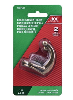 ACE Ace 2-Piece Garment Hook Antique Brass 