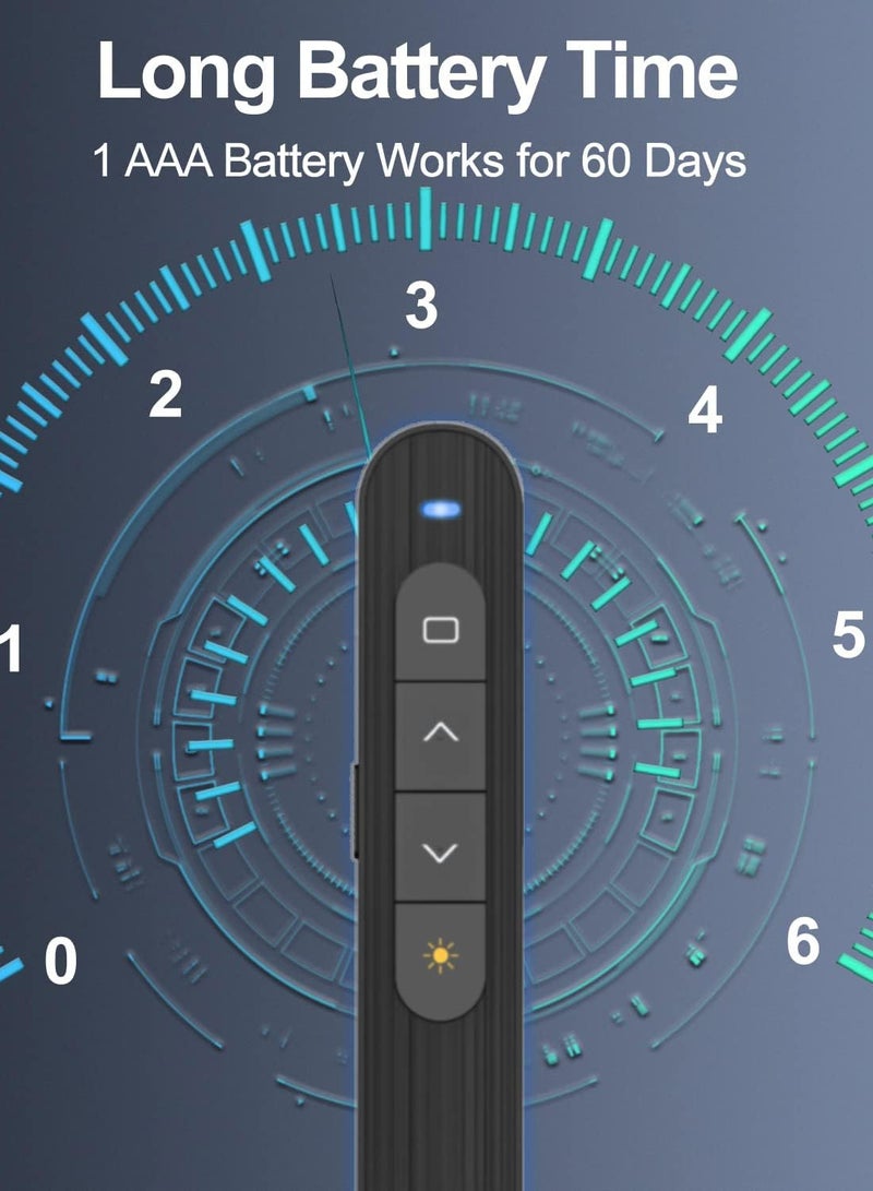 ماغيدا جهاز تحكم عن بُعد لاسلكي محمول لعرض العروض التقديمية، مزود بمنفذ USB، ووحدة تحكم في مستوى صوت الكمبيوتر، لأجهزة ماك، والكمبيوتر، واللاب توب. - Image 3