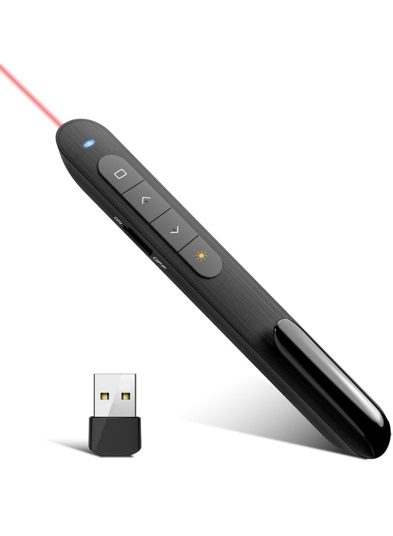 ماغيدا جهاز تحكم عن بُعد لاسلكي محمول لعرض العروض التقديمية، مزود بمنفذ USB، ووحدة تحكم في مستوى صوت الكمبيوتر، لأجهزة ماك، والكمبيوتر، واللاب توب. - Image 1