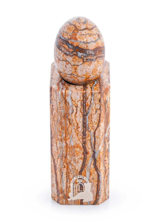Ofra Oud Storage Jar – Marron Natural Marble – Elegant Oud Container