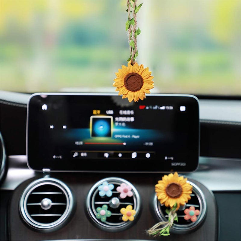 YGMONER Sakura Car Interior Rear View Mirror Hanging Accessories Car Decor for Women - Image 3