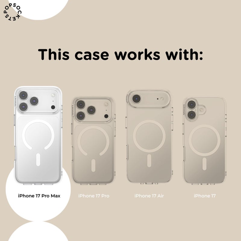 POPSOCKETS بوب سوكتس آيفون 17 برو ماكس - جراب هاتف متوافق مع ماج سيف، لهاتف آيفون 17 برو ماكس، متوافق مع الشحن اللاسلكي، جراب فقط - نايتشيد - Image 4