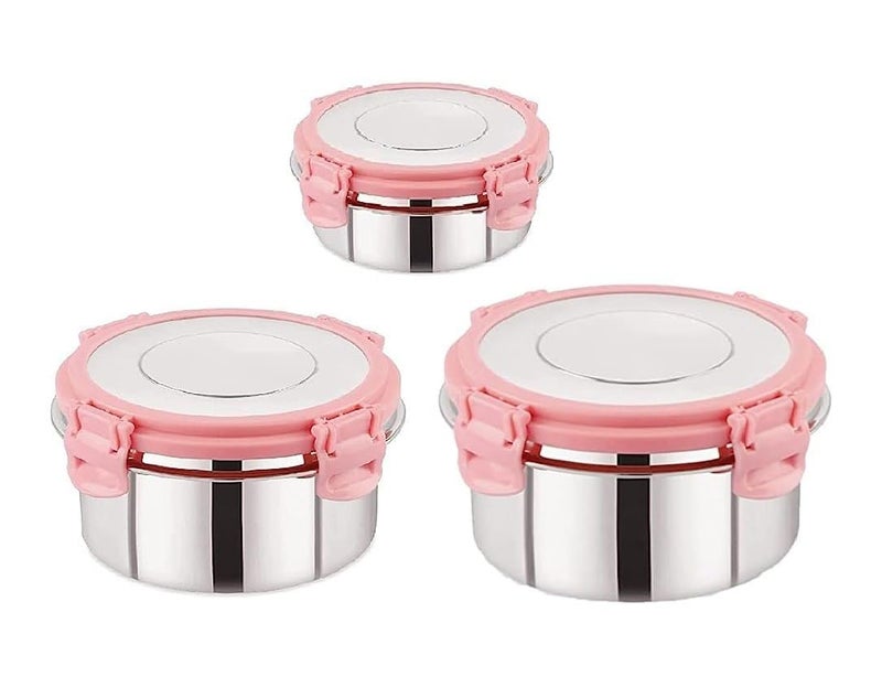 Foliam Leak Proof Click and Seal Lock Stainless Steel StorageAir Tight Tiffin ContainerLunch Container with lid Fusion150250500ml - Image 3