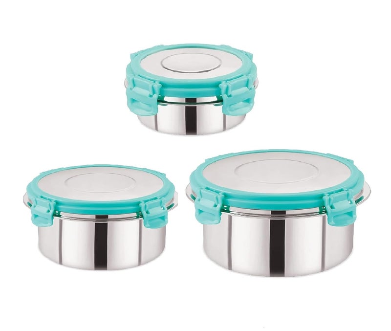 Foliam Leak Proof Click and Seal Lock Stainless Steel StorageAir Tight Tiffin ContainerLunch Container with lid Fusion150250500ml - Image 1