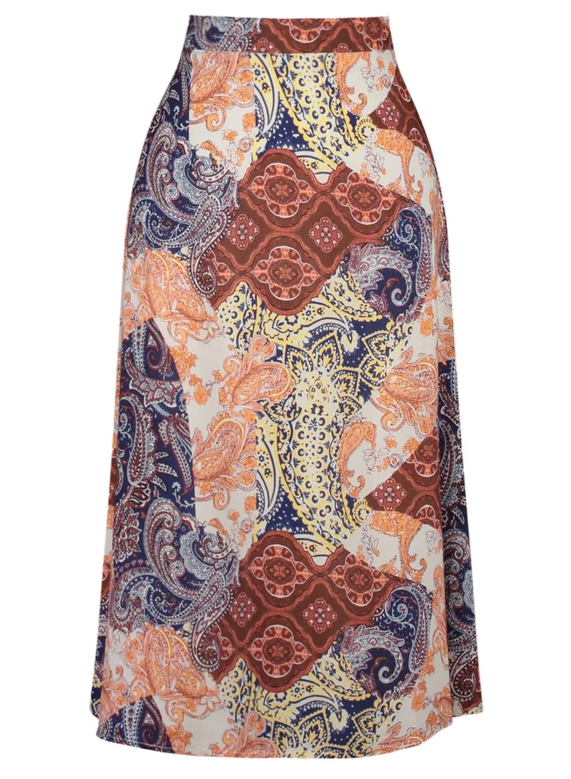 trendyol High Waist Printed Skirt
