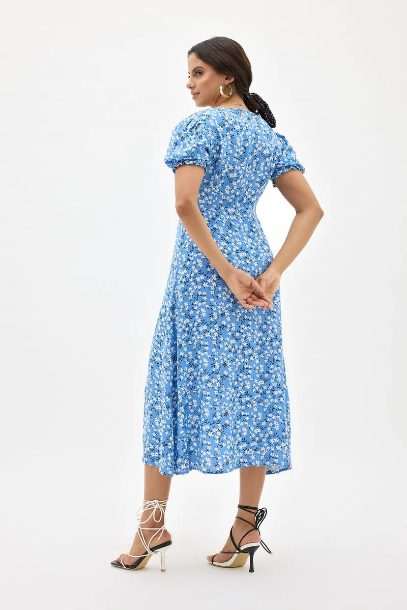 فيرجيو Viscose Floral Brunchwear Midi Dresses for Women