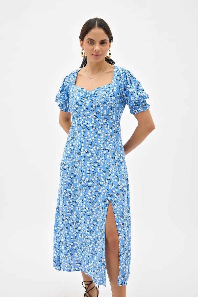 فيرجيو Viscose Floral Brunchwear Midi Dresses for Women