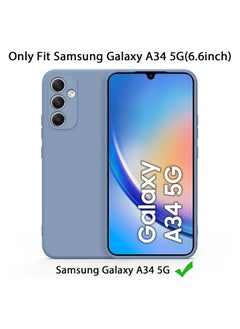 Color Fans for Samsung Galaxy A34 5G Case Slim Liquid Silicone Protective Cover Grey  - Image 2