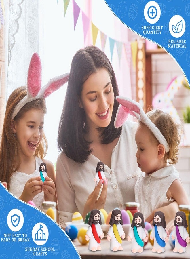 Barydat 300 Pack Mini Jesus Figurines Bulk Tiny Jesus Figures Christ Savior Religious Party Favors Pocket Rubber Toys to Hide and Seek for Easter Church Sunday School Baptism Gifts(Colorful) - Image 3