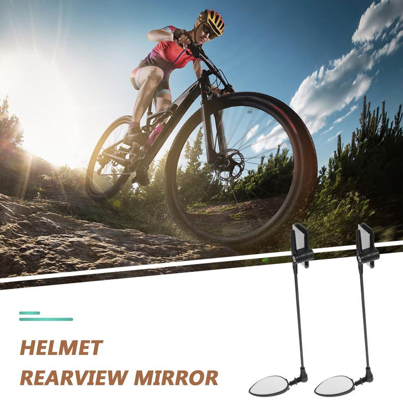 Adjustable Rotatable Bike Helmet Rearview Mirror Pair for Mountain Cycling Outdoor Safety - Image 4