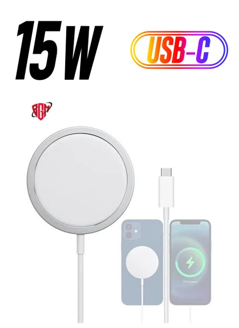 MagSafe Charger [MFI/UACK Certified] USB-C Fast Charging, Wireless Magnetic Fast PD Charging up to 15W, Compatibility with iPhone 14, 14 Plus, 14 Pro, 14 Pro Max, 13, 12 Series, AirPods Pro 2