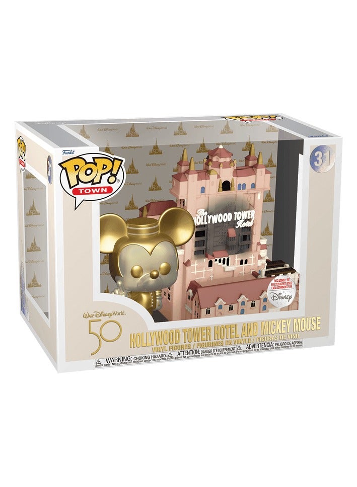Funko Pop! Town Hollywood Tower Hotel and Mickey Mouse (Gold) - Image 1