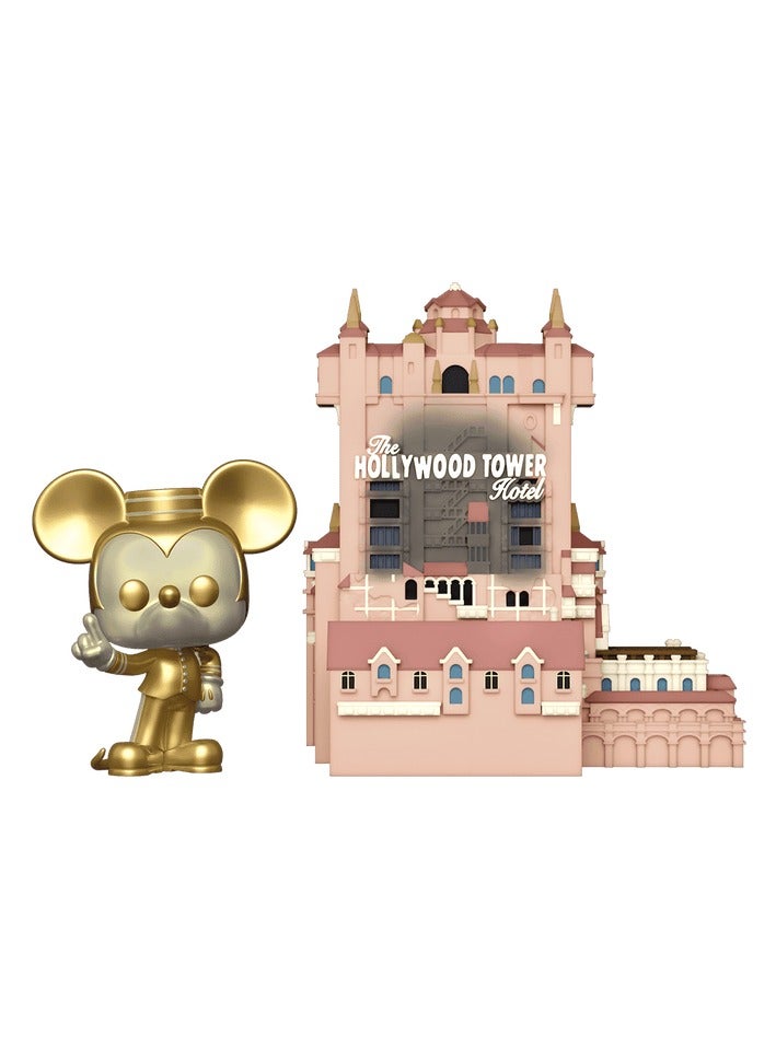 Funko Pop! Town Hollywood Tower Hotel and Mickey Mouse (Gold) - Image 2