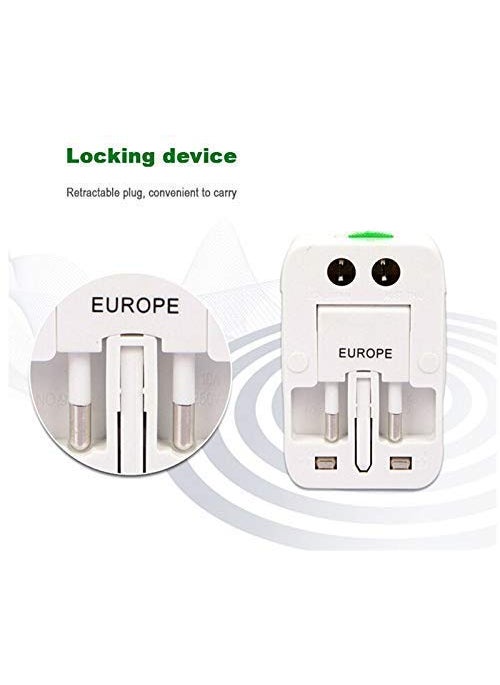 TINKDAS TINKDAS Universal Travel Plug Adapter Worldwide International All in One Portable Travel Adapter Wall AC Power Plug Adapter Wall Charger with Dual USB Charging Ports  - Image 5
