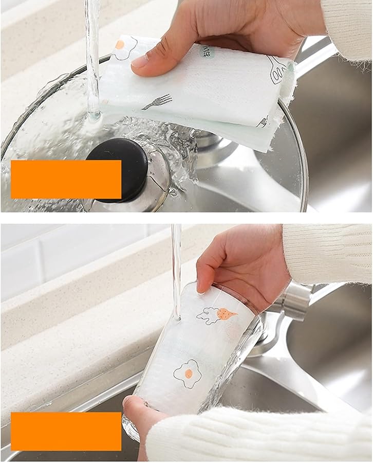 مناديل تنظيف سميكة هندسية يمكن التخلص منها 50 ورقة مناشف غير منسوجة تمتص الماء للمطبخ والحمام - Image 5