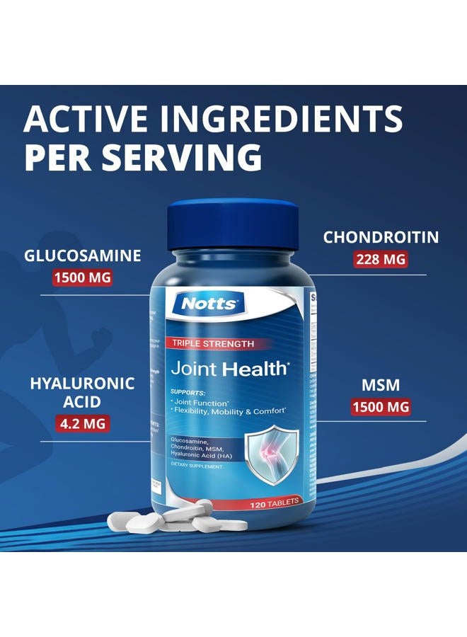 NOTTS Triple Potency Joint Health Supplement, Glucosamine, Chondroitin, and MSM, 120 Coated Tablets - Image 3
