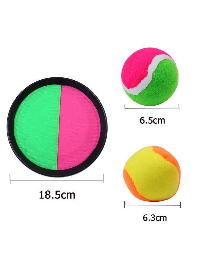 Aneco Aneco Paddle Catch Ball and Toss Game Set Disc Toss and Catch Paddle Game with Storage Bag, 4 Paddles(Black) and 6 Balls  - Image 2
