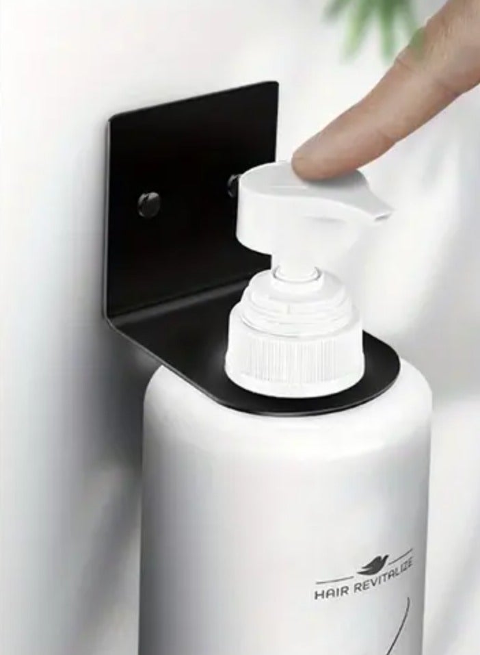 2x Wall-Mounted Soap Dispenser Holder with Hanging Rack - Stainless Steel Bathroom & Kitchen Organizer, No-Drill Installation, Space-Saving Shampoo & Soap Storage Shelf, Black, Wallmounted Dispenser | Spacesaving Rack | Stainless Steel Holder  - Image 2