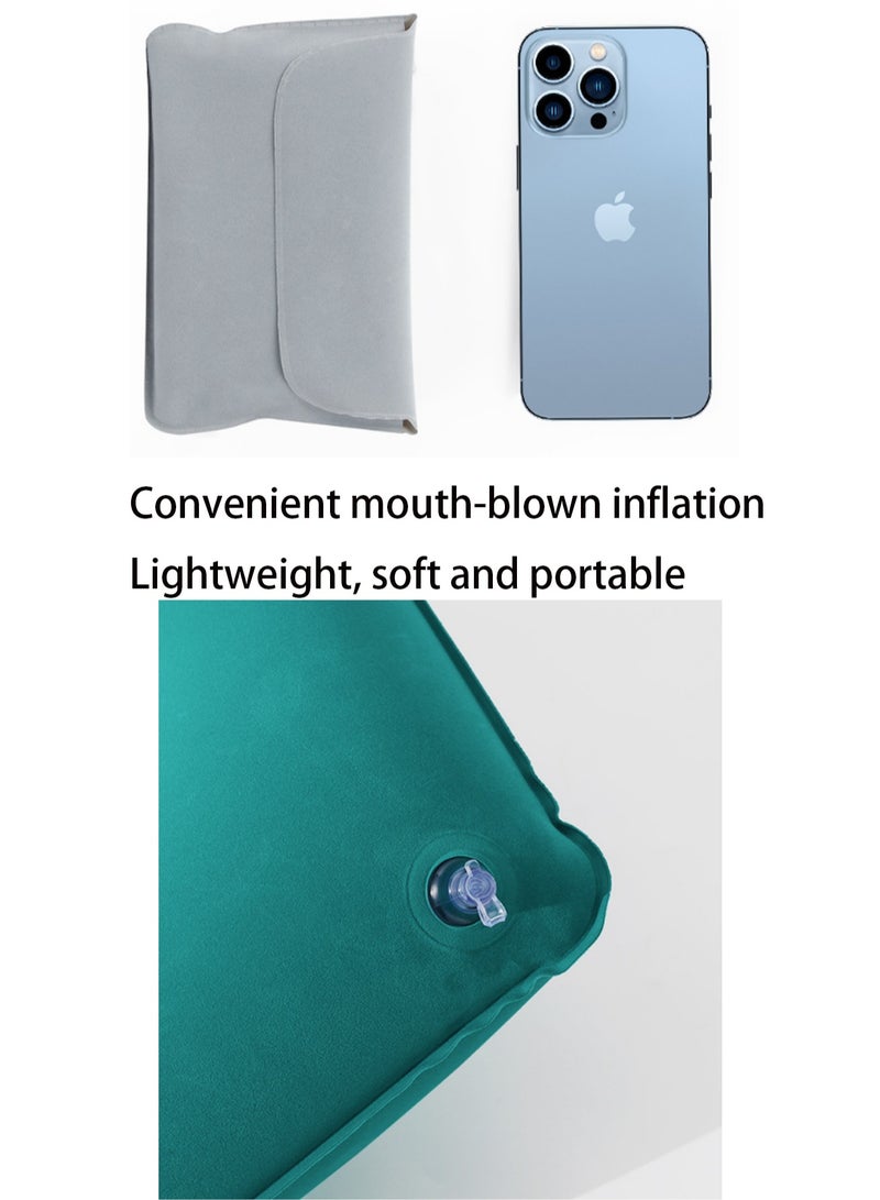Brown Mouth-Blown Flocking Square Pillow, Neck Support Pillow Lumbar Support, Suitable For Sleeping And Resting In Airplanes, Trains, Offices, Camping, Traveling - Image 3