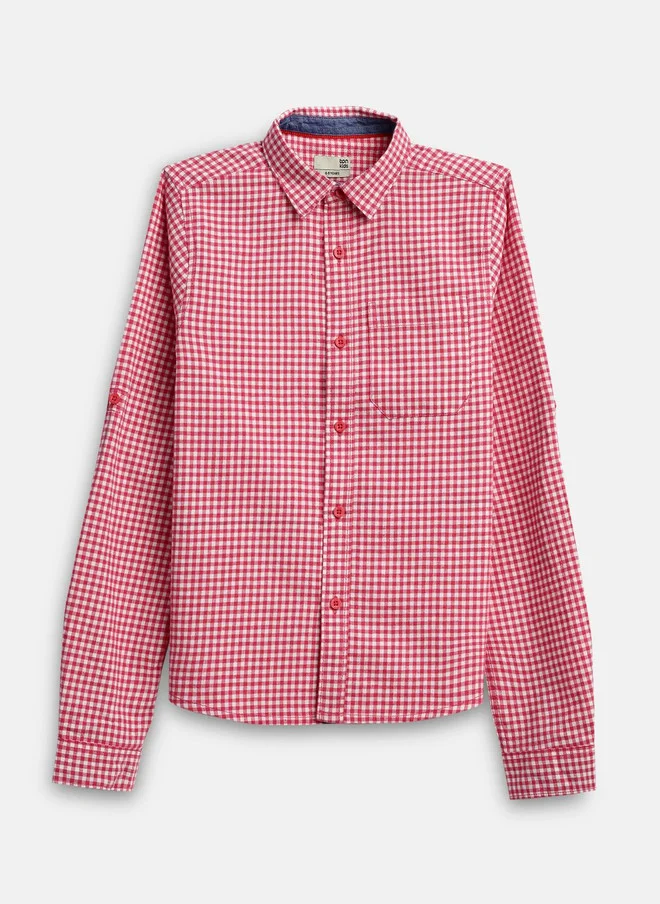 بونكيدز BONKIDS Boys Gingham Checks Opaque Checked Casual Shirt