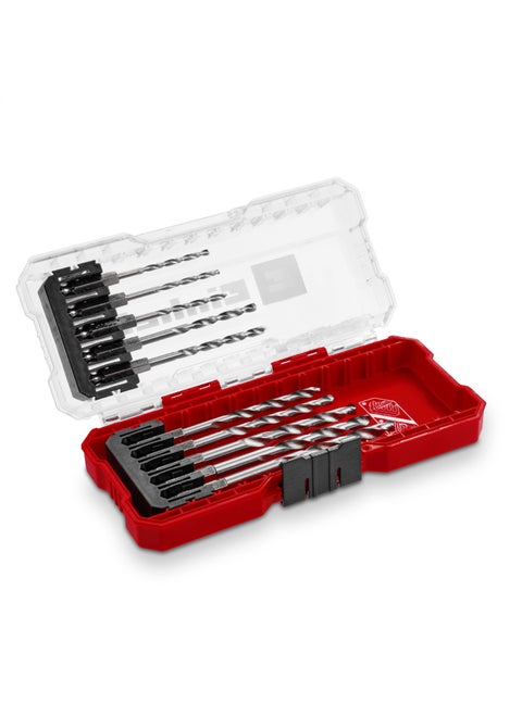S-CASE 10 Piece Metal Drill Bit Set (Made from HSS 4241 Steel, E 6.3 Shank, 135° Split Point Bit, Rolled N-Type Spiral in Coil, Storage Box Included)