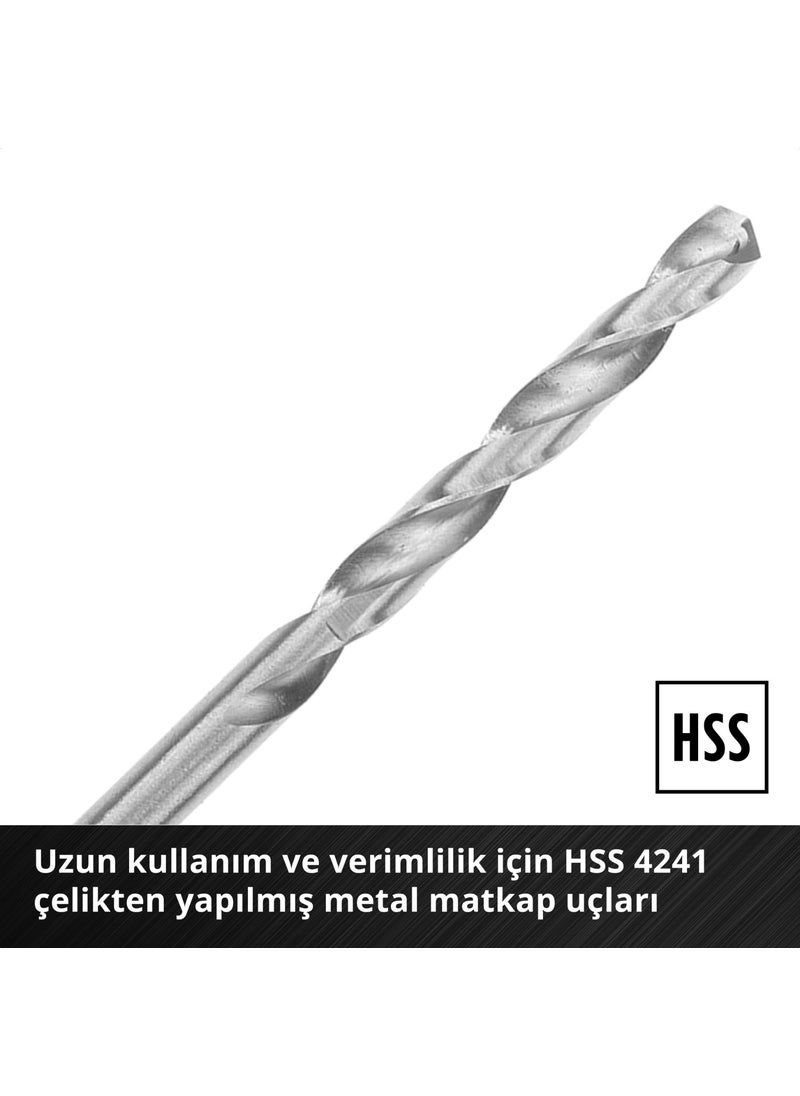 Einhell - S-CASE 10 Piece Metal Drill Bit Set (Made from HSS 4241 Steel, E 6.3 Shank, 135° Split Point Bit, Rolled N-Type Spiral in Coil, Storage Box Included) - Image 1