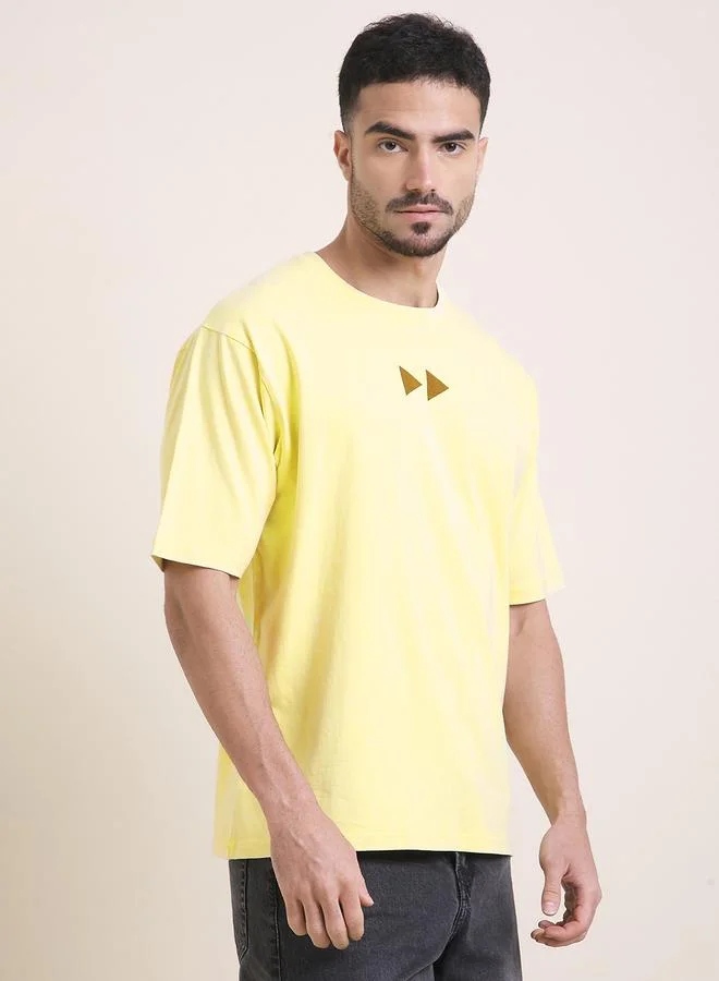 ديفيرينس أوف أوبينيون تيشيرت مطبع بقصة واسعة وغسيل حمضي للرجال