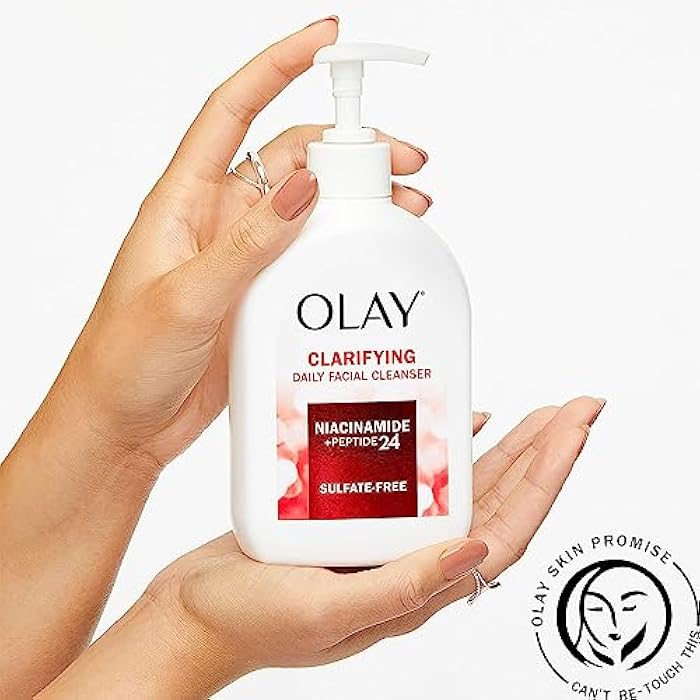 Olay Face Wash, Daily Facial Cleanser with Niacinamide, Peptides & Glycerin - Clarifying, Refreshes Skin Surface, Refines Appearance of Pores - Sulfate-Free, Paraben-Free, Oil-Free, 16 Oz - Image 4