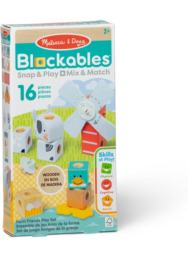 Melissa & Doug BLOCKABLES FARM FRIENDS BUILDING SET - Image 2