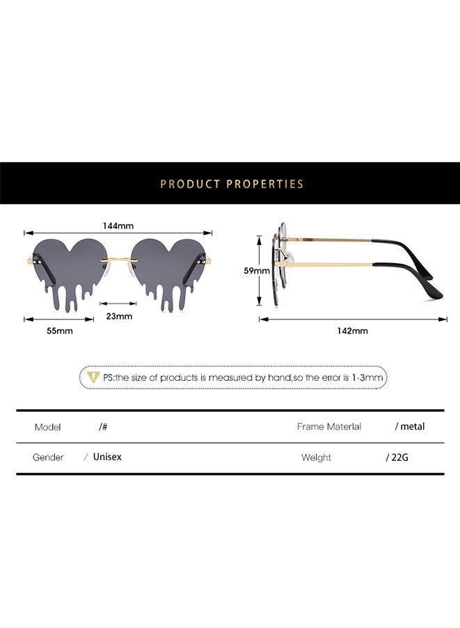 Sunglasses Rimless Goth Glasses for Women Men Party Glasses Trendy Eyewear UV 400 Protection - Image 5