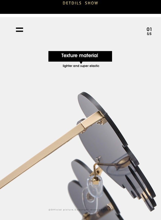 Sunglasses Rimless Goth Glasses for Women Men Party Glasses Trendy Eyewear UV 400 Protection - Image 4