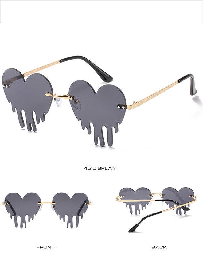 Sunglasses Rimless Goth Glasses for Women Men Party Glasses Trendy Eyewear UV 400 Protection - Image 2