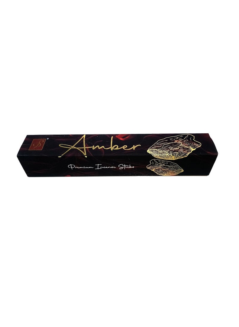 Premium Incense Sticks, Amber Fragrance, 50g, Aromatherapy, Agarbatti, Smoke 45 minutes burning, relaxing notes for home, office and events  - Image 1
