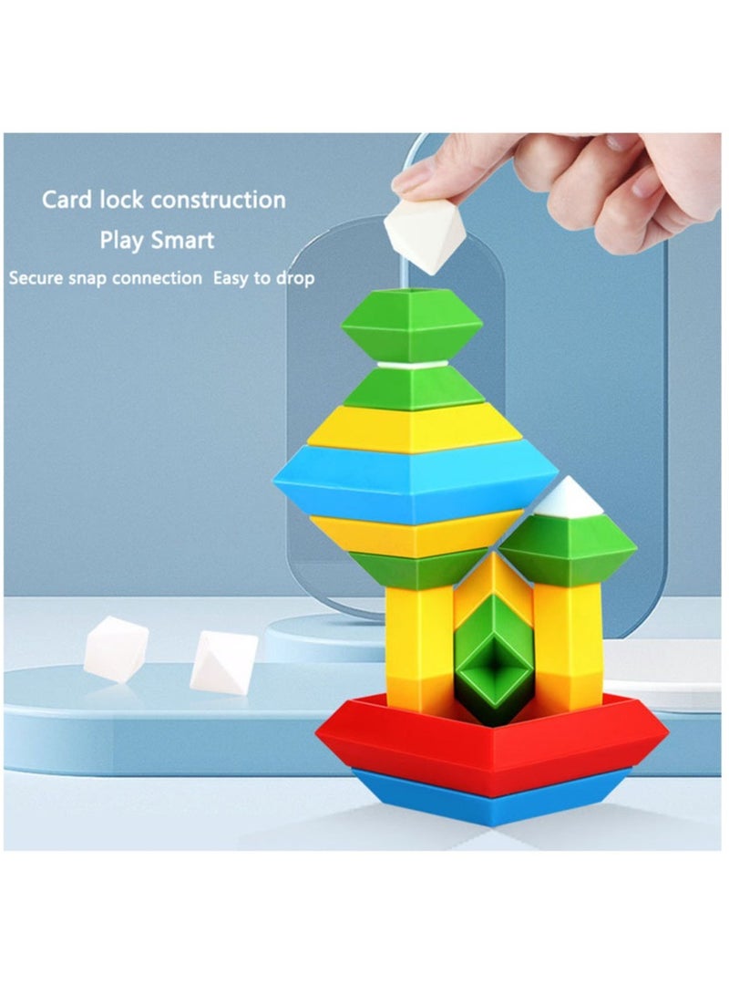 YelaJoy كتل بناء هرم متنوعة للأطفال كبيرة الحجم حبيبات تعليمية للتجميع والألعاب التراصية - Image 5