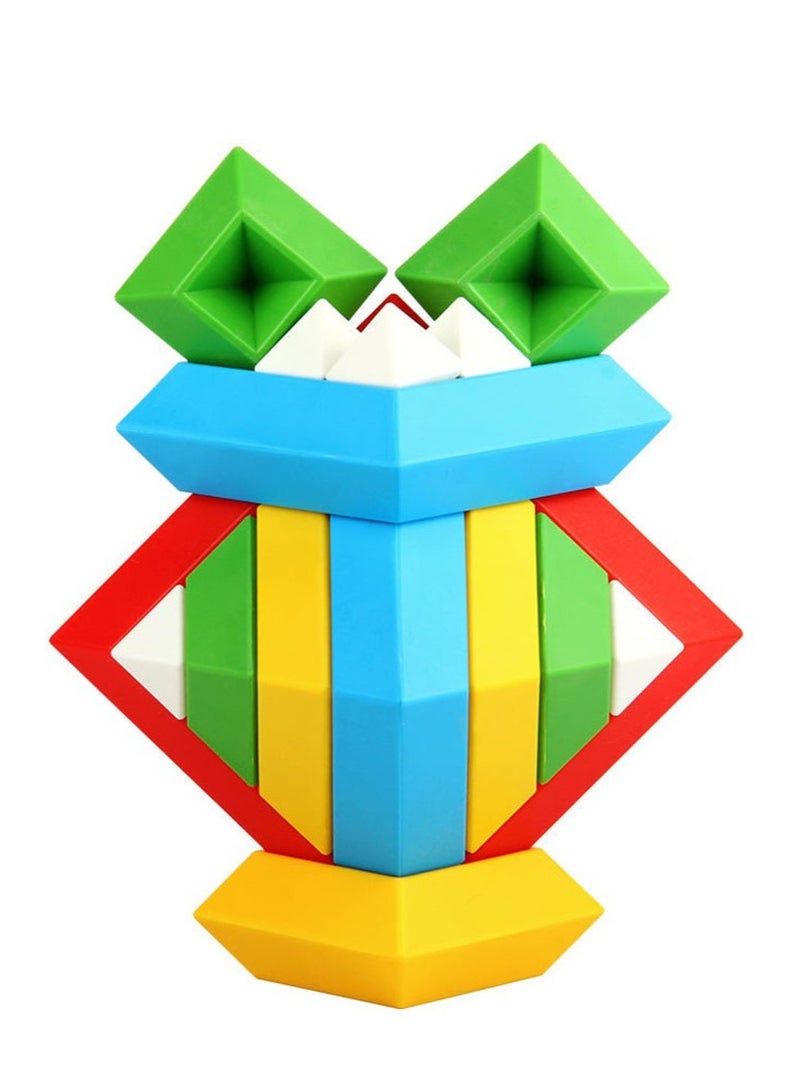 YelaJoy كتل بناء هرم متنوعة للأطفال كبيرة الحجم حبيبات تعليمية للتجميع والألعاب التراصية - Image 1