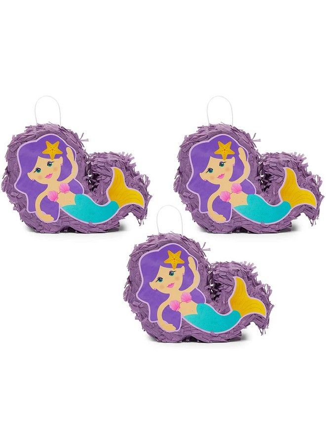 Blue Panda Mini Mermaid Piñatas For Girls Birthday Party Decorations (8 X 5 X 2.5 In 3 Pack) - Image 2