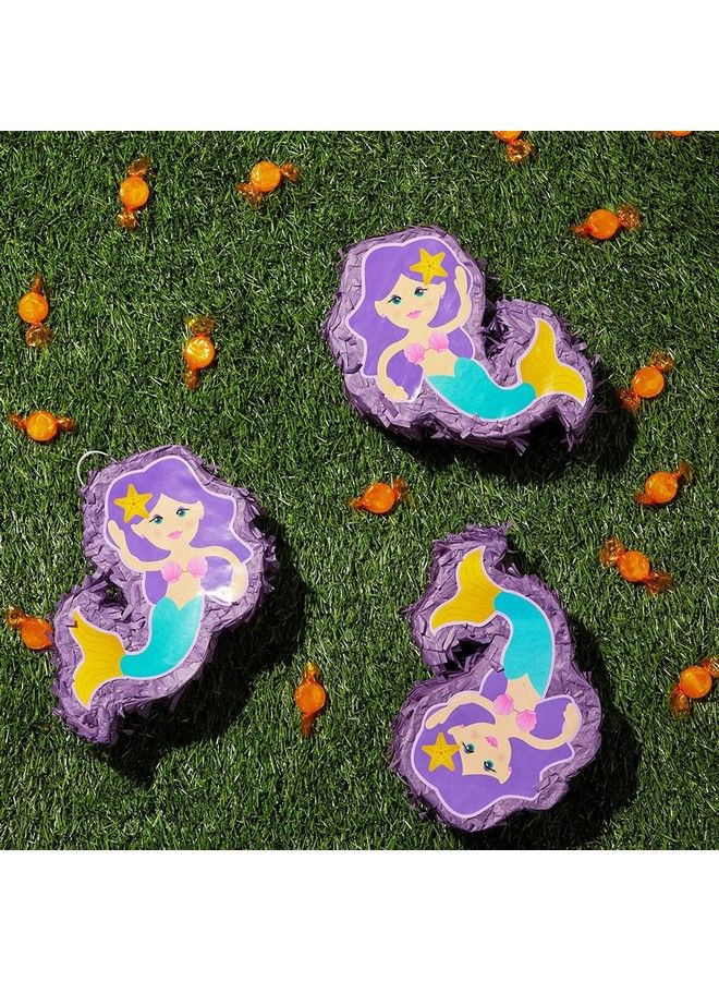 Blue Panda Mini Mermaid Piñatas For Girls Birthday Party Decorations (8 X 5 X 2.5 In 3 Pack) - Image 3
