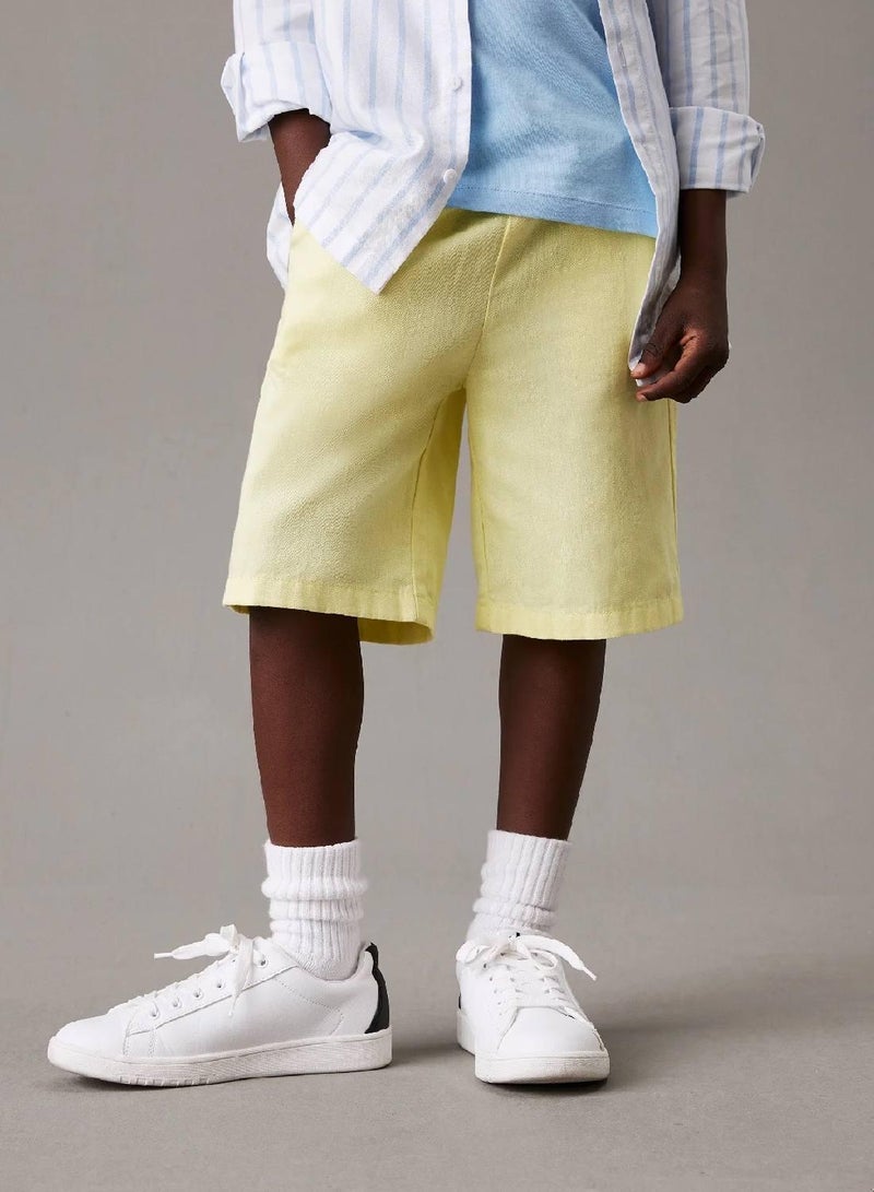 Calvin Klein Jeans Relaxed Linen Blend Shorts - Image 1