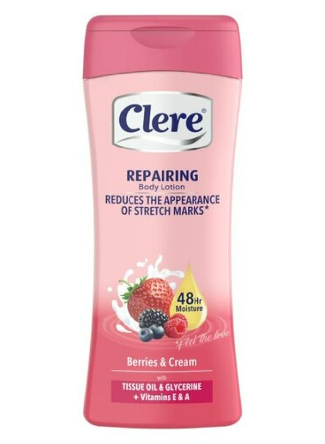 CLERE Repairing Body Lotion Reduces Appearance Of Stretch Marks Cream Berries 400 ML
