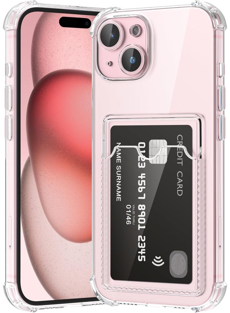 Shockproof Clear Case with Card Wallet Compatible with iPhone 14  - Image 1