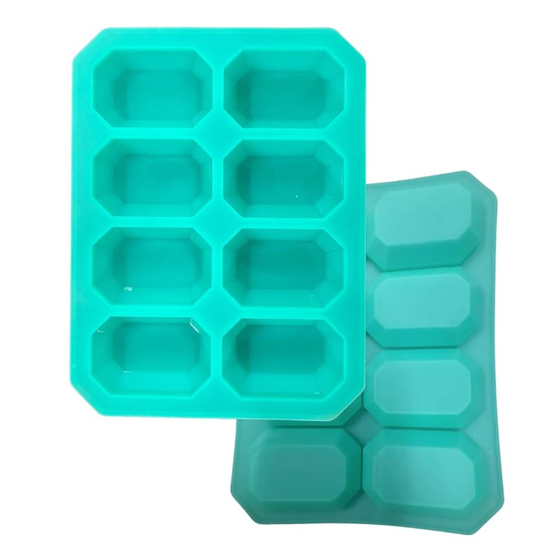 R H LIFESTYLE Octagonal Shape Silicone Soap Mould for Soap Making DIY Candle Mould Bakeware Mould (28 x 21 x 3 cm) Multicolor - Image 2
