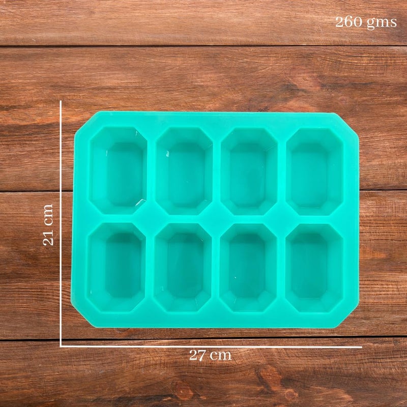 R H LIFESTYLE Octagonal Shape Silicone Soap Mould for Soap Making DIY Candle Mould Bakeware Mould (28 x 21 x 3 cm) Multicolor - Image 3