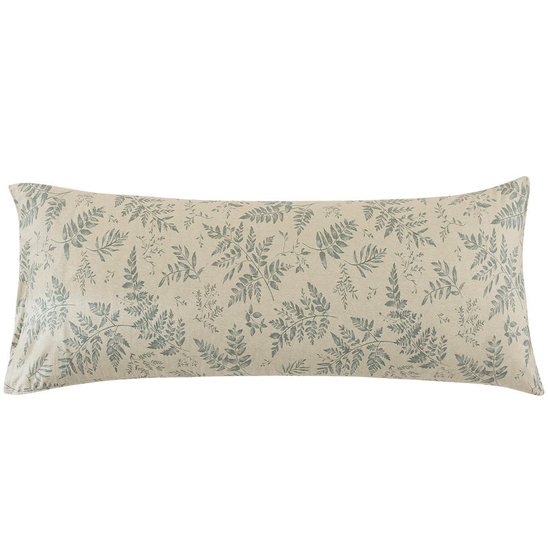 ECOCOTT ECOCOTT Pillowcase Boby Size with Green Botanical Plant Leaves Pattern Pillow Cases Set  1 pcs 100% Cotton Pillow Covers & Envelope Closure (Boby  20""x54"")  - Image 1